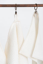 Organic Waffle Cotton Towel - Cream